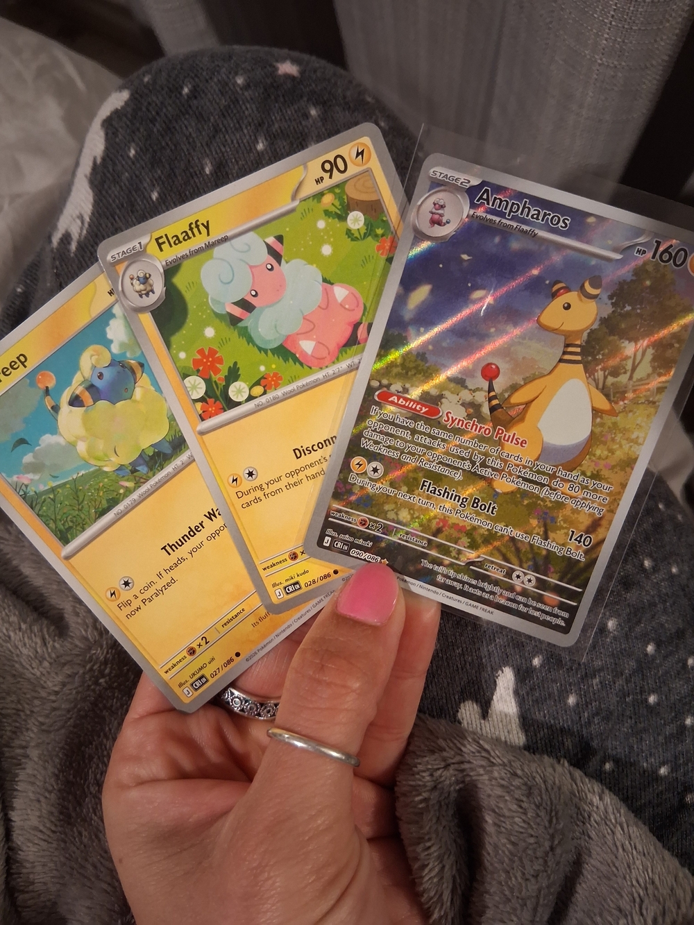 Pokemon Trading Cards - Yellow, Pink, Blue